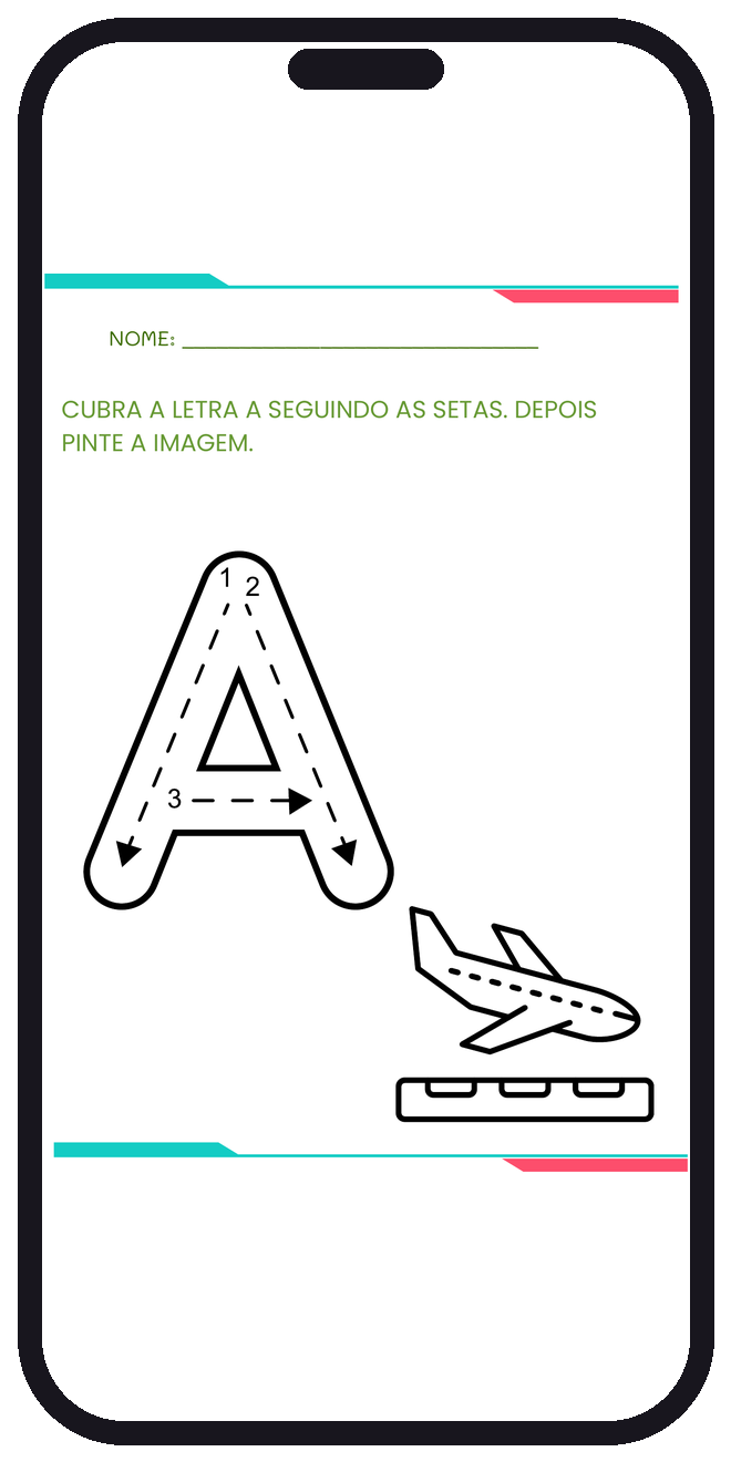 Página de traçado exibida em um celular